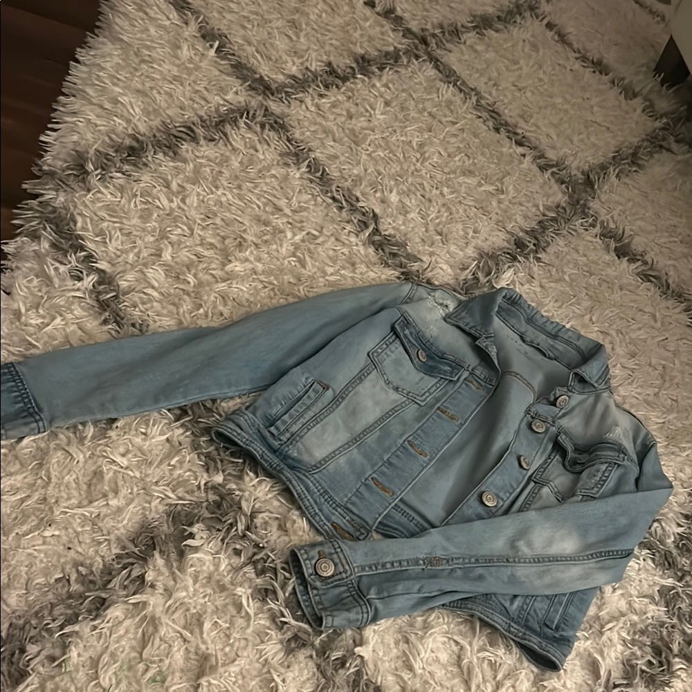 Aeropostale Blue Jean Jacket Distressed Denim